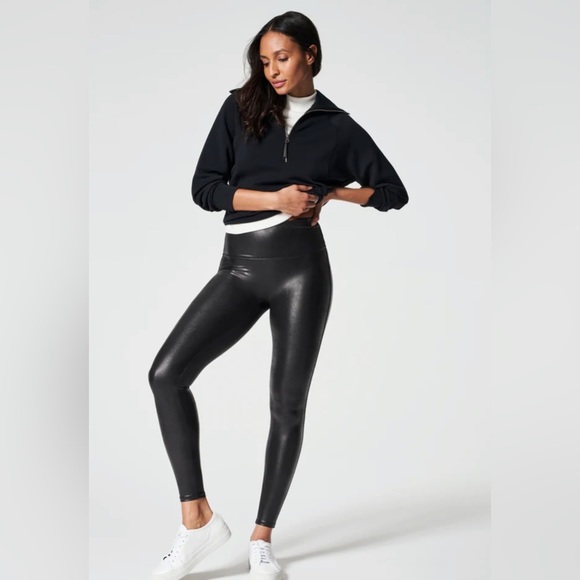 Spanx Faux Leather Leggings Sz S & M - Picture 3 of 8
